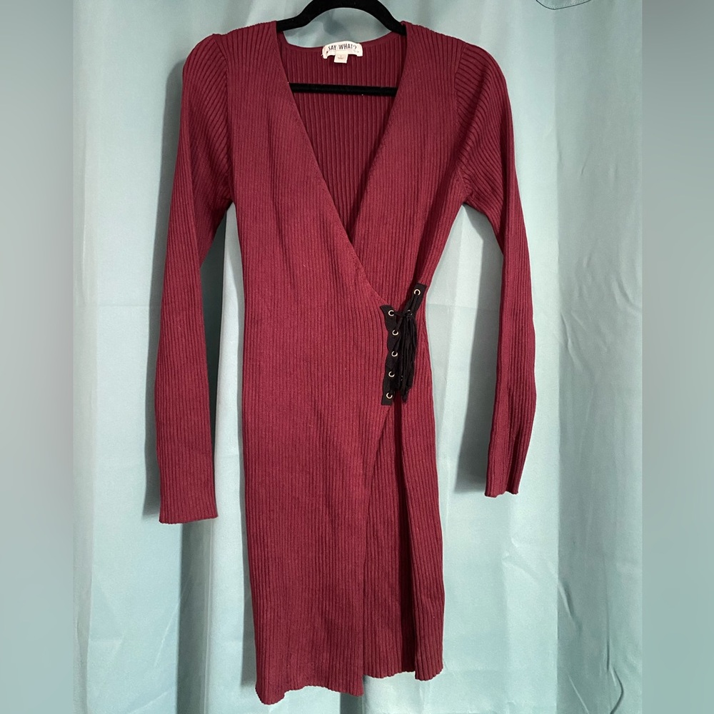 Sexy Red Sweater Dress